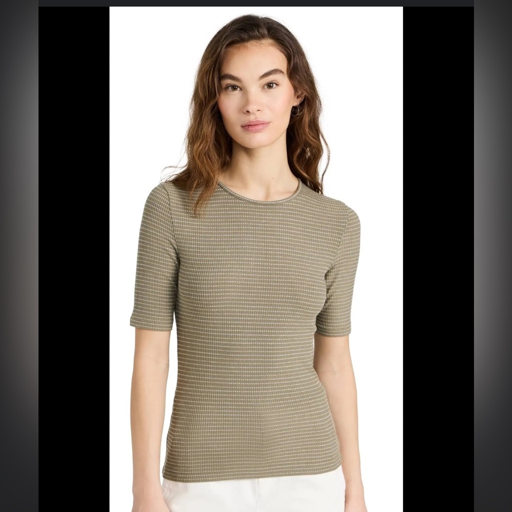 Vince Elbow Sleeve Striped Tee
